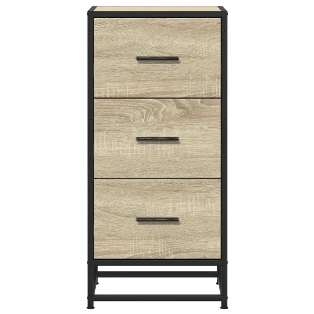 Dressoir 35,5X35X76 Cm Bewerkt Hout En Metaal Kleur Sonoma eiken