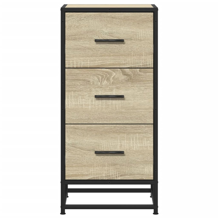 Dressoir 35,5X35X76 Cm Bewerkt Hout En Metaal Kleur Sonoma eiken