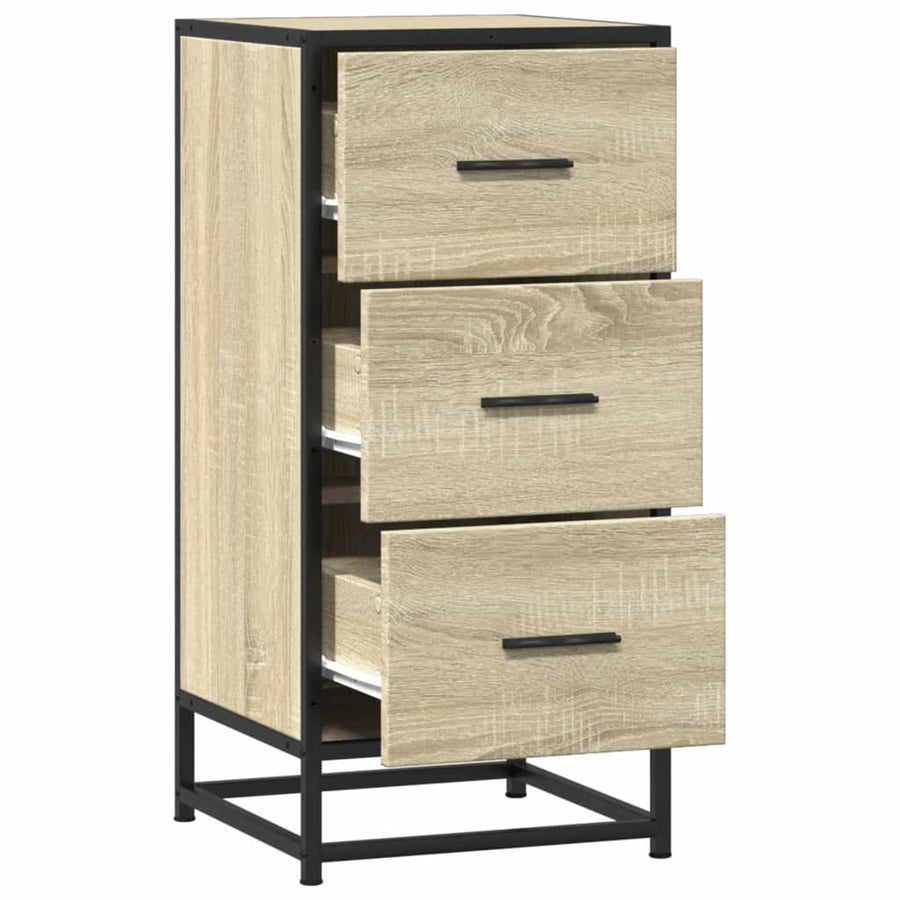 Dressoir 35,5X35X76 Cm Bewerkt Hout En Metaal Kleur Sonoma eiken