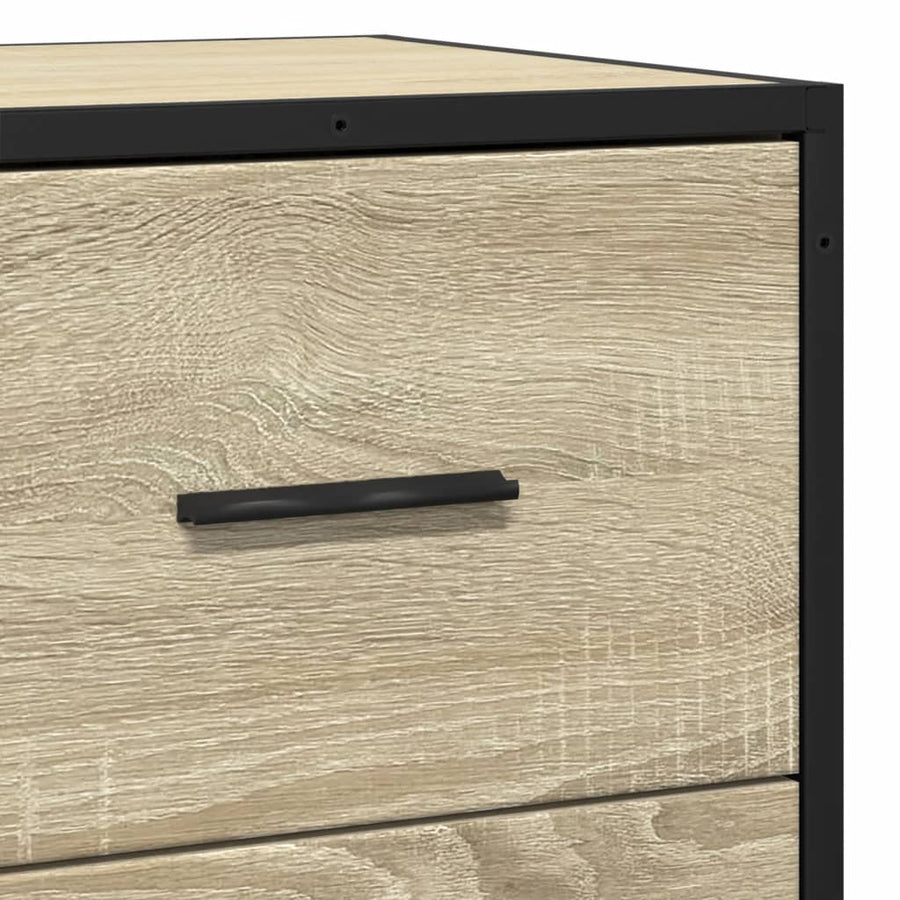 Dressoir 35,5X35X76 Cm Bewerkt Hout En Metaal Kleur Sonoma eiken