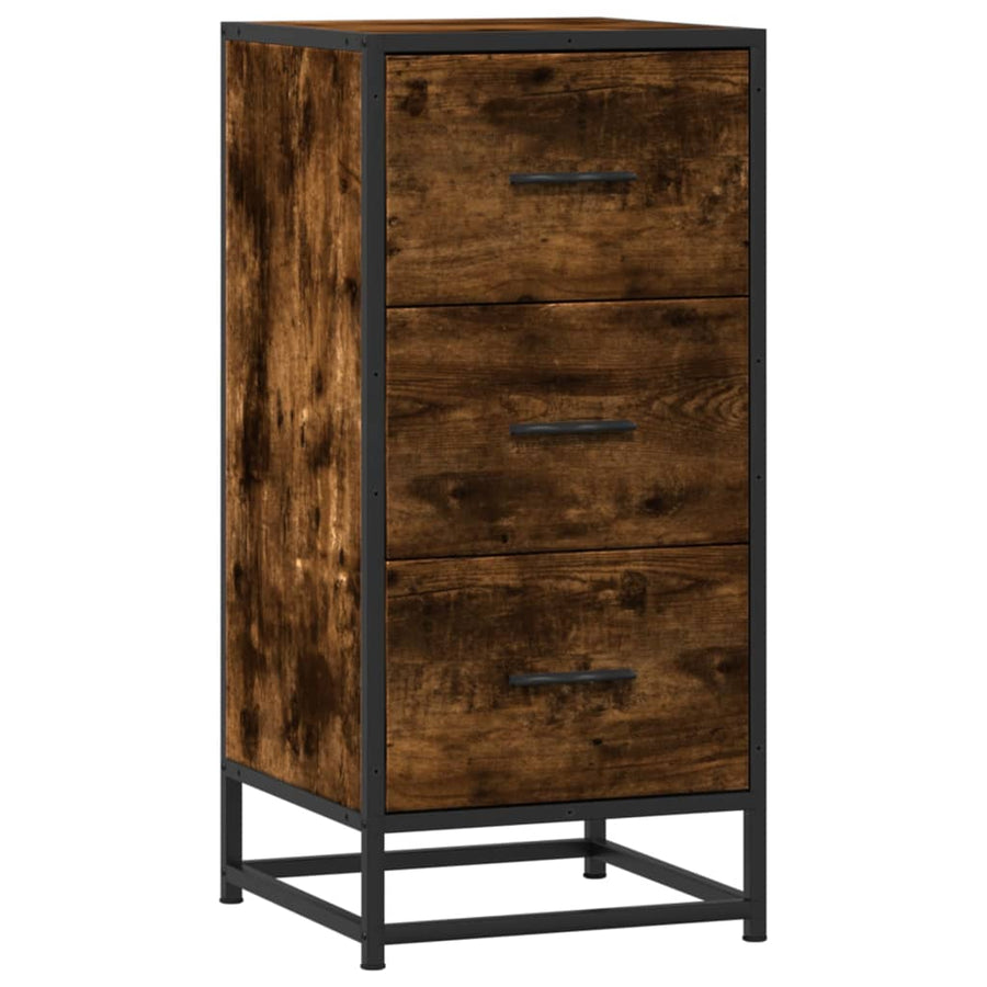 Dressoir 35,5X35X76 Cm Bewerkt Hout En Metaal Gerookt eiken