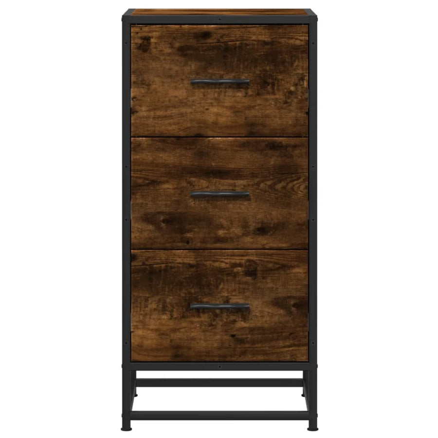 Dressoir 35,5X35X76 Cm Bewerkt Hout En Metaal Gerookt eiken