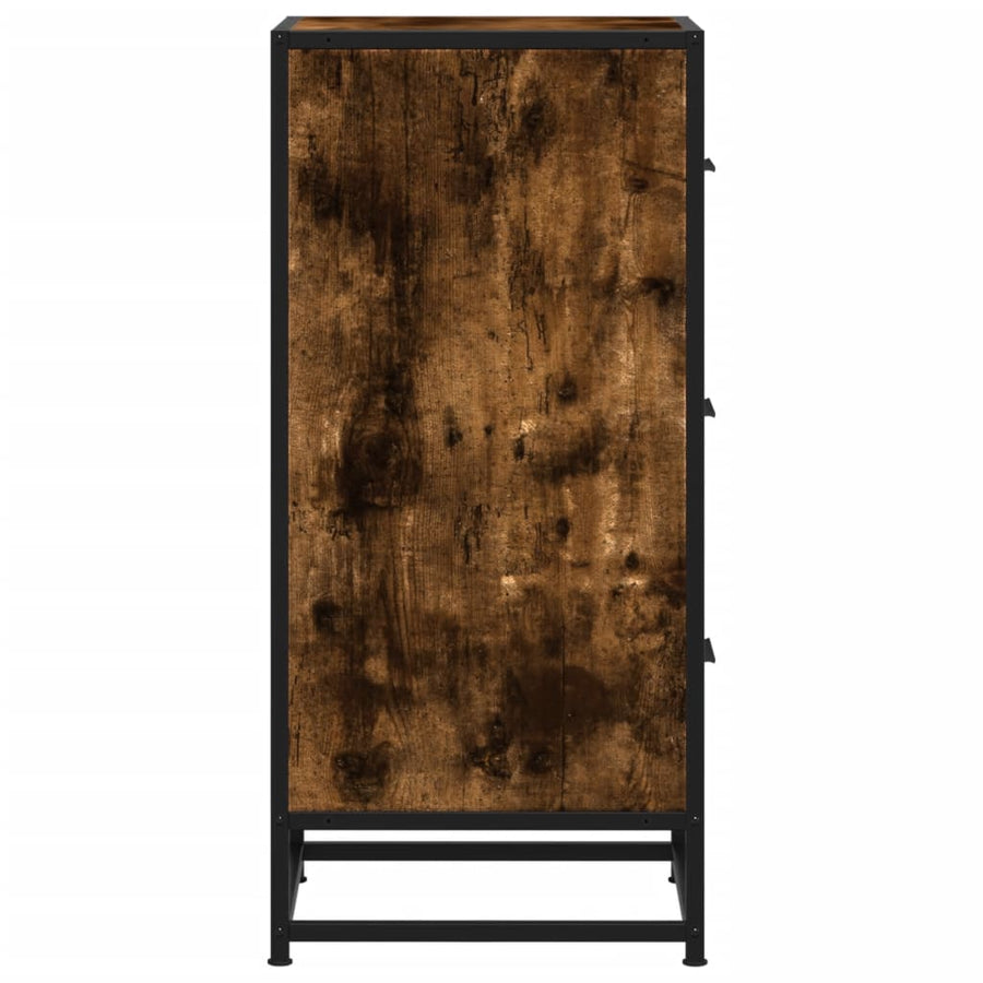 Dressoir 35,5X35X76 Cm Bewerkt Hout En Metaal Gerookt eiken