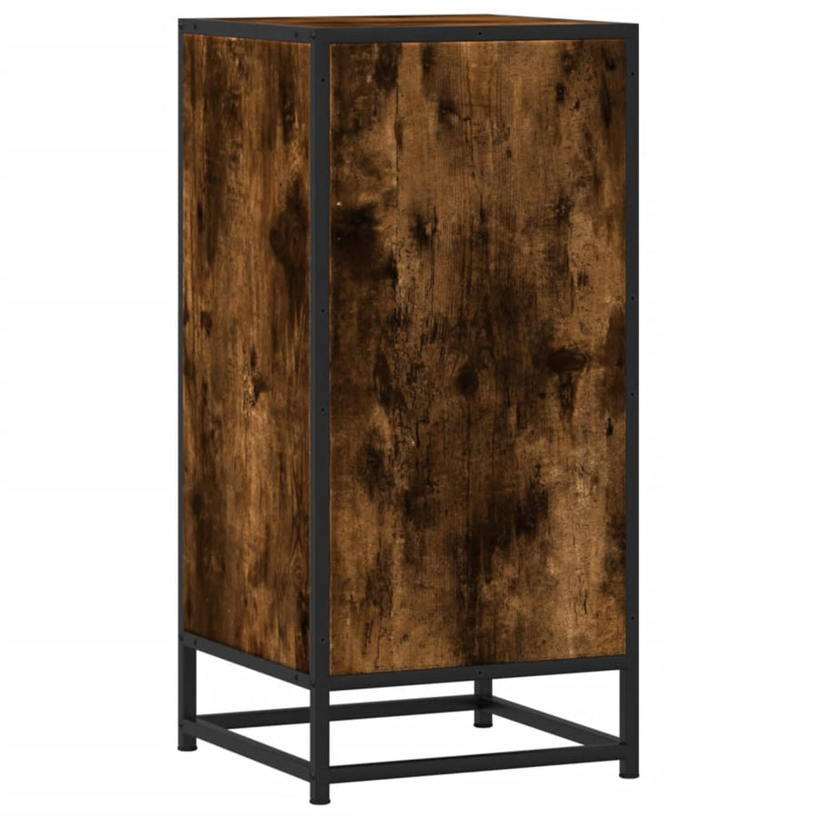Dressoir 35,5X35X76 Cm Bewerkt Hout En Metaal Gerookt eiken