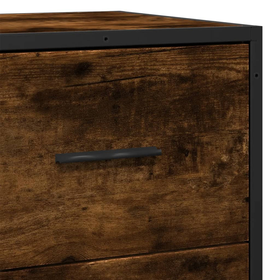 Dressoir 35,5X35X76 Cm Bewerkt Hout En Metaal Gerookt eiken