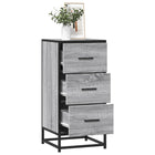 Sideboard 35.5x35x76 cm engineered wood and metal grey sonoma