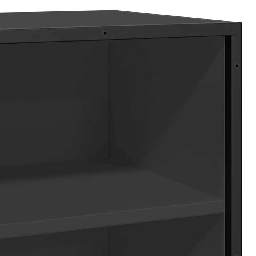Dressoir 35,5x35x76 cm bewerkt hout en metaal zwart