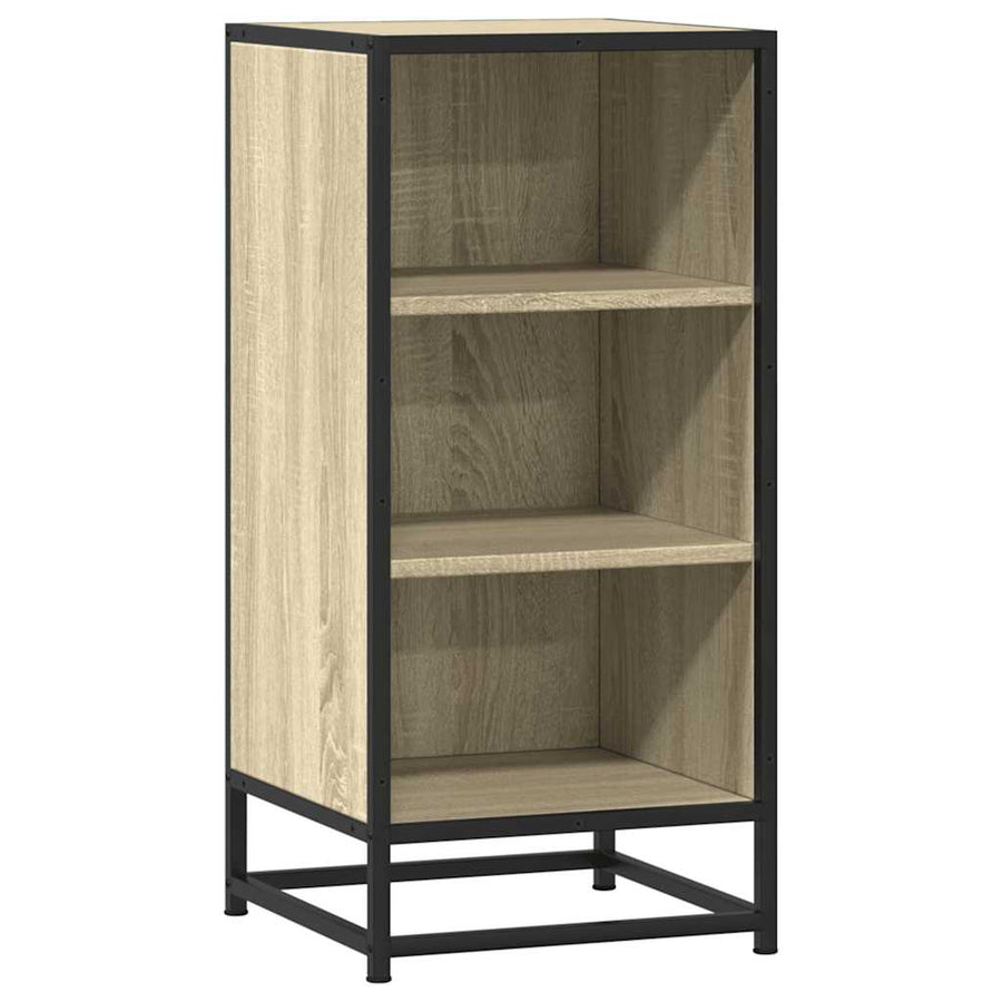 Dressoir 35,5x35x76 cm bewerkt hout en metaal sonoma eikenkleur