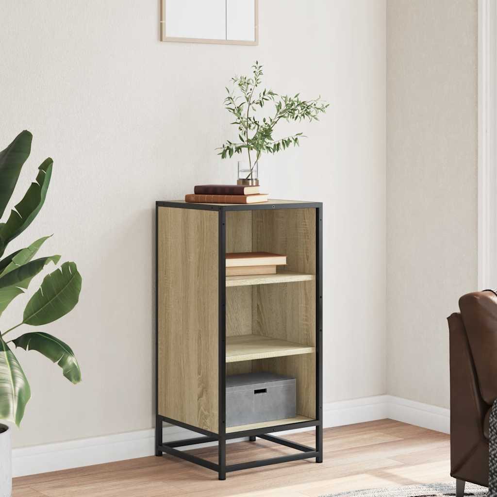 Dressoir 35,5x35x76 cm bewerkt hout en metaal sonoma eikenkleur