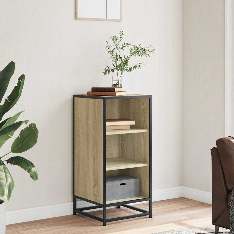 Dressoir 35,5x35x76 cm bewerkt hout en metaal sonoma eikenkleur
