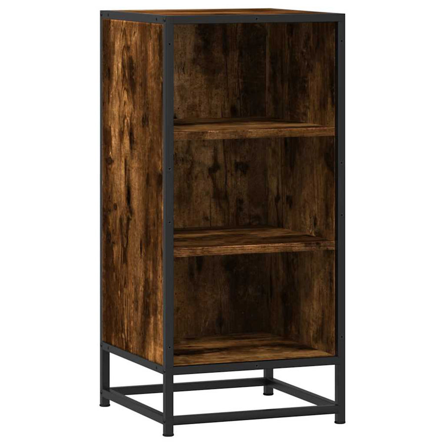 Dressoir 35,5x35x76 cm bewerkt hout en metaal gerookt eiken