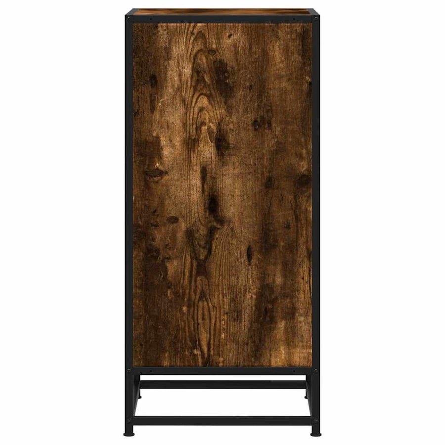 Dressoir 35,5x35x76 cm bewerkt hout en metaal gerookt eiken