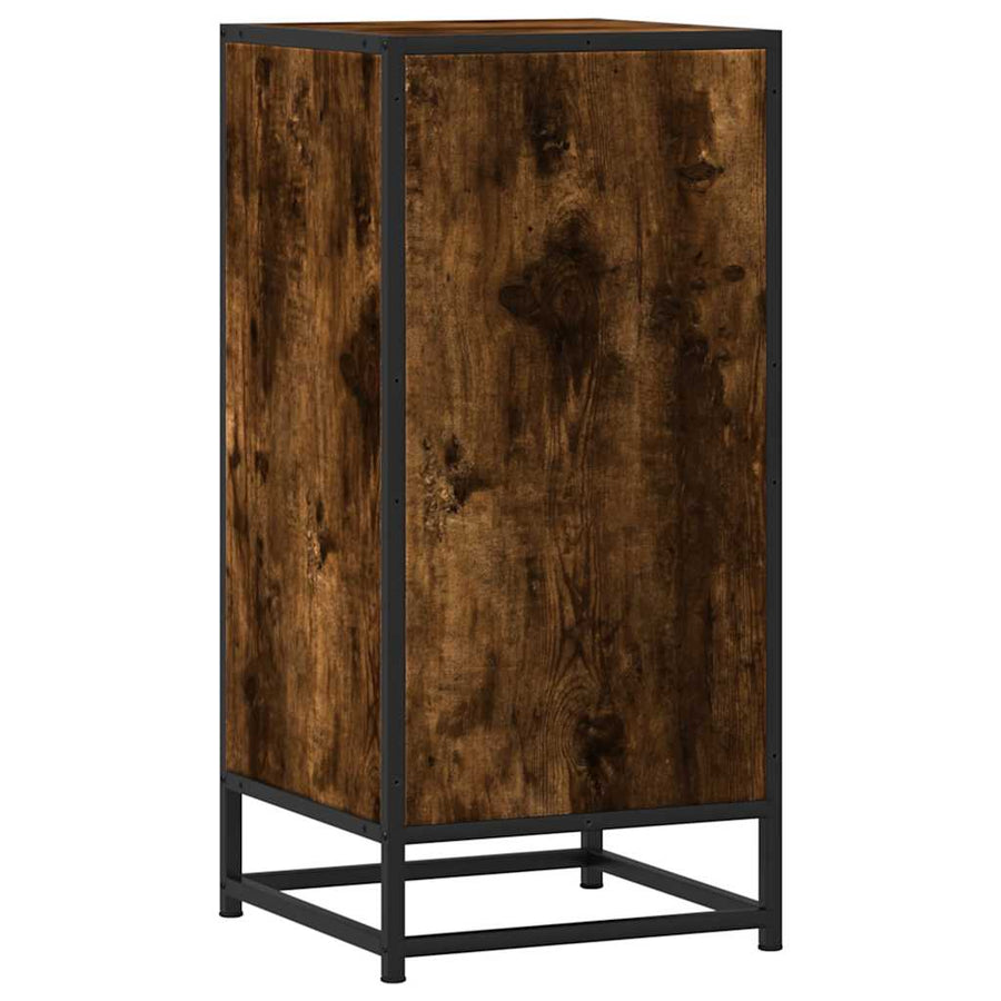 Dressoir 35,5x35x76 cm bewerkt hout en metaal gerookt eiken
