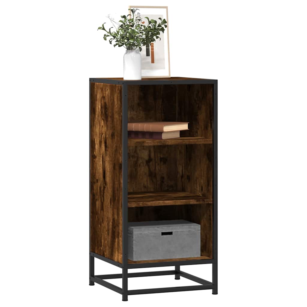 Dressoir 35,5x35x76 cm bewerkt hout en metaal gerookt eiken