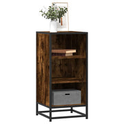 Sideboard 35.5x35x76 cm engineered wood and metal smoked oak
