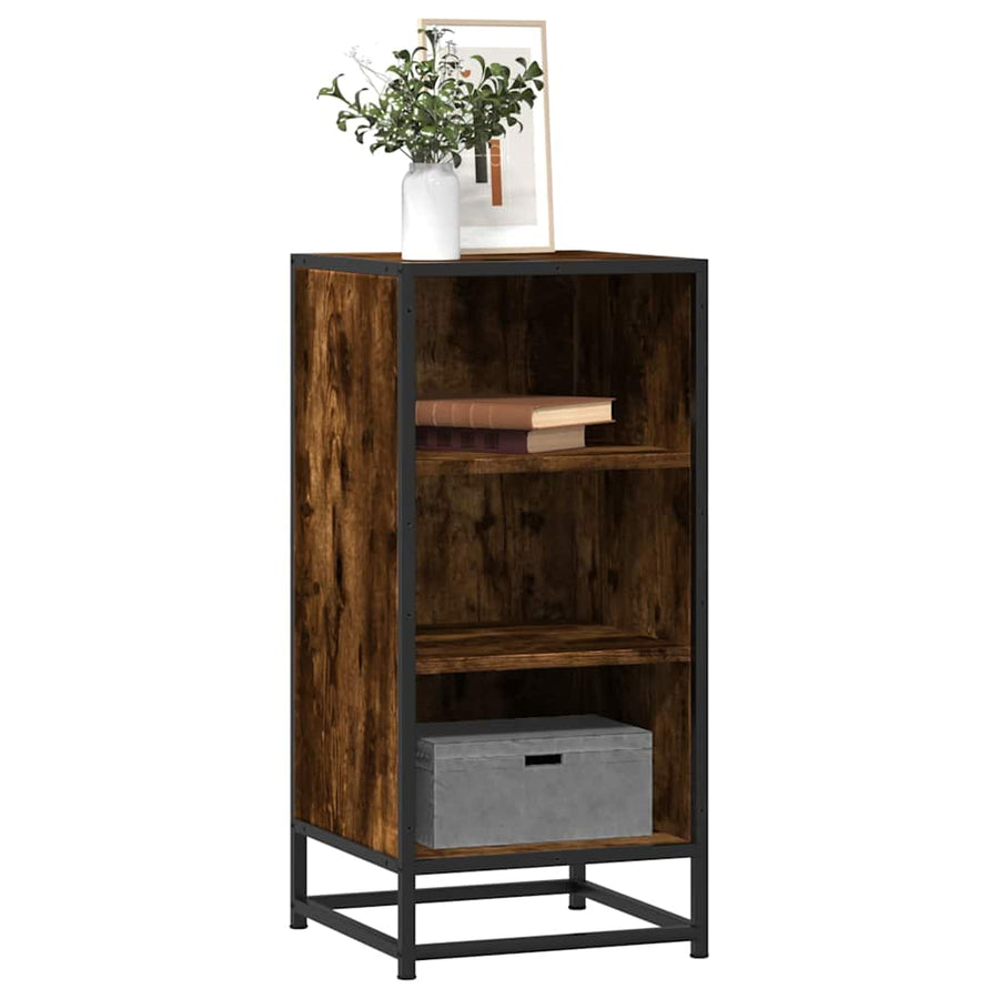 Dressoir 35,5x35x76 cm bewerkt hout en metaal gerookt eiken