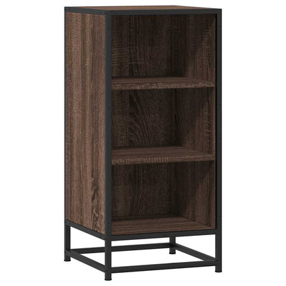 Dressoir 35,5x35x76 cm bewerkt hout en metaal bruin eikenkleur