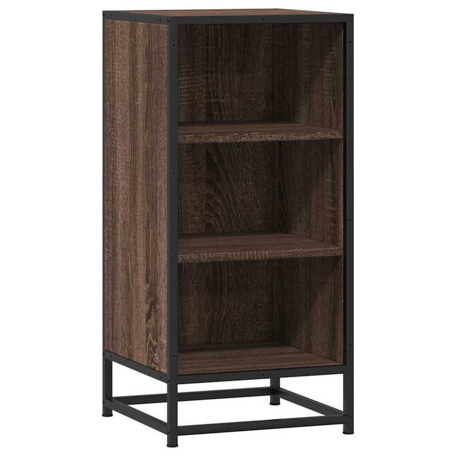 Dressoir 35,5x35x76 cm bewerkt hout en metaal bruin eikenkleur