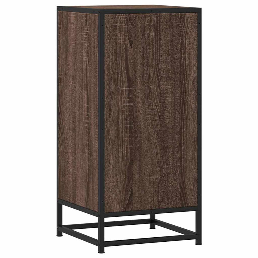 Dressoir 35,5x35x76 cm bewerkt hout en metaal bruin eikenkleur