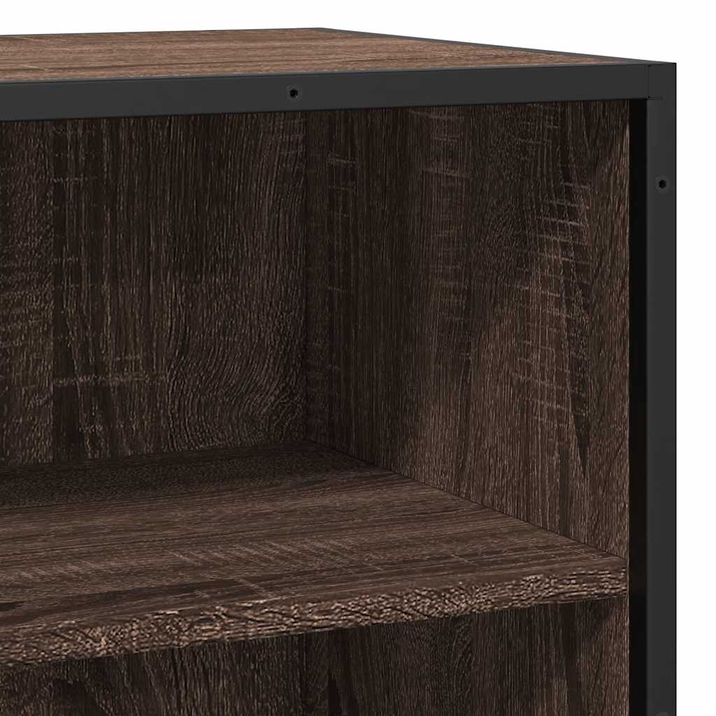 Dressoir 35,5x35x76 cm bewerkt hout en metaal bruin eikenkleur