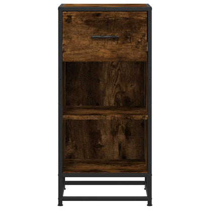 Dressoir 35,5x35x76 cm bewerkt hout en metaal gerookt eiken