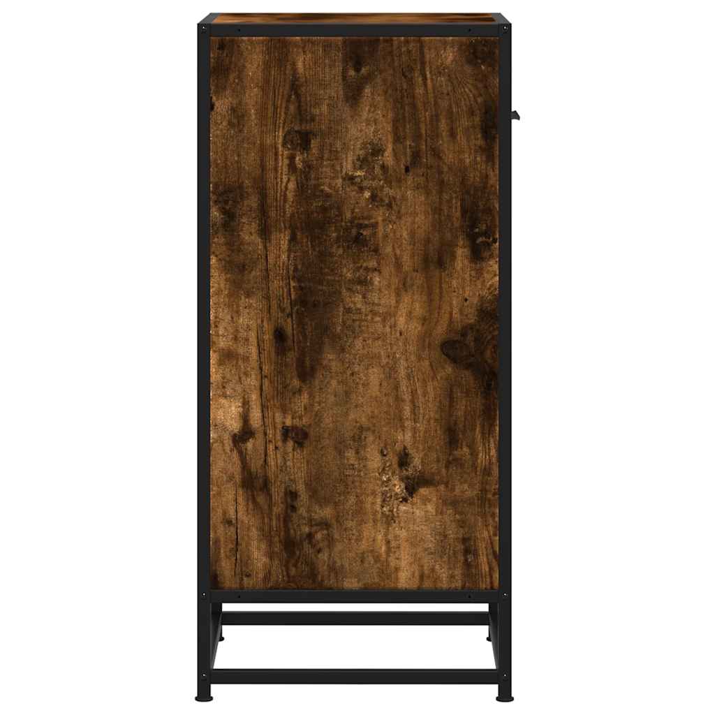 Dressoir 35,5x35x76 cm bewerkt hout en metaal gerookt eiken