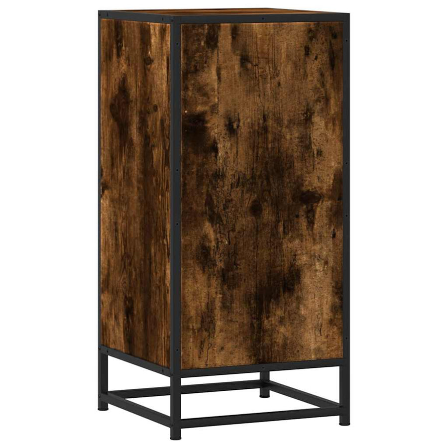 Dressoir 35,5x35x76 cm bewerkt hout en metaal gerookt eiken