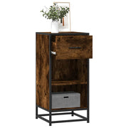 Sideboard 35.5x35x76 cm engineered wood and metal smoked oak