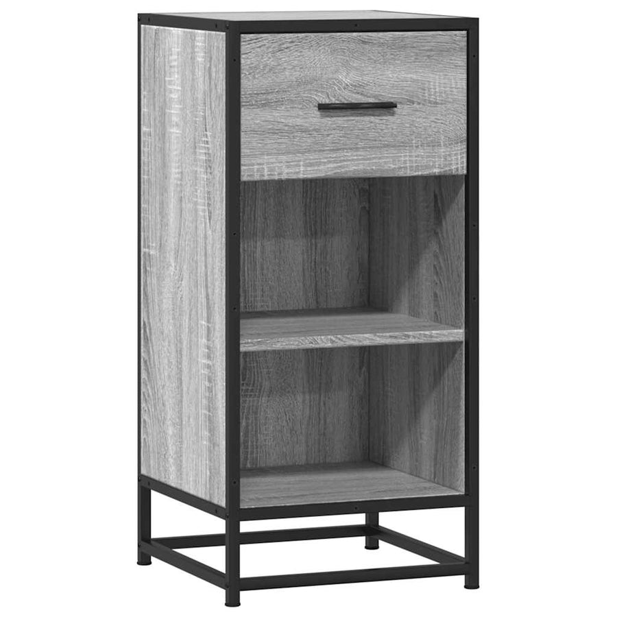 Dressoir 35,5x35x76 cm bewerkt hout en metaal grijs sonoma