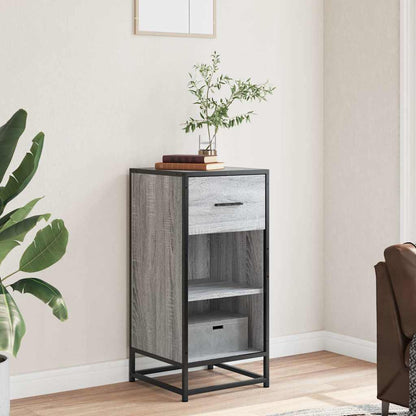 Dressoir 35,5x35x76 cm bewerkt hout en metaal grijs sonoma