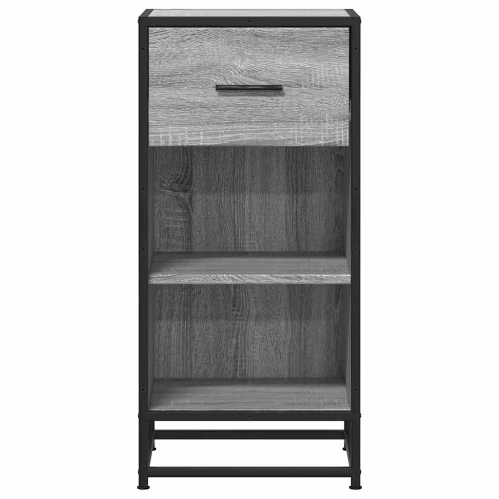 Dressoir 35,5x35x76 cm bewerkt hout en metaal grijs sonoma
