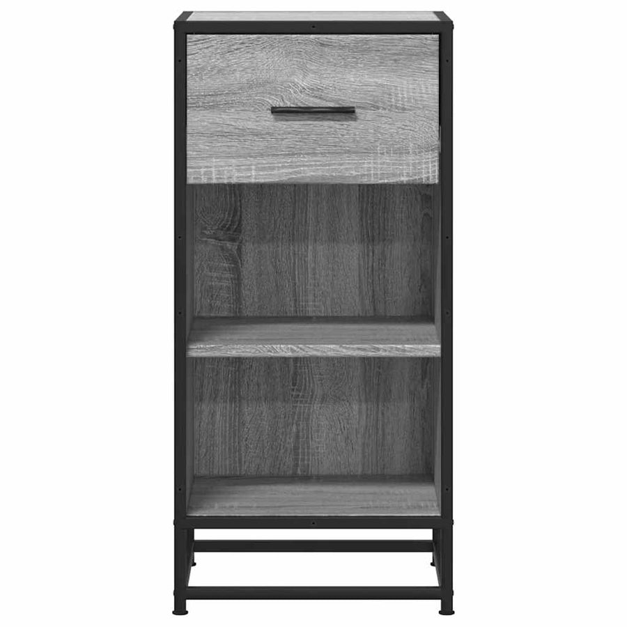 Dressoir 35,5x35x76 cm bewerkt hout en metaal grijs sonoma