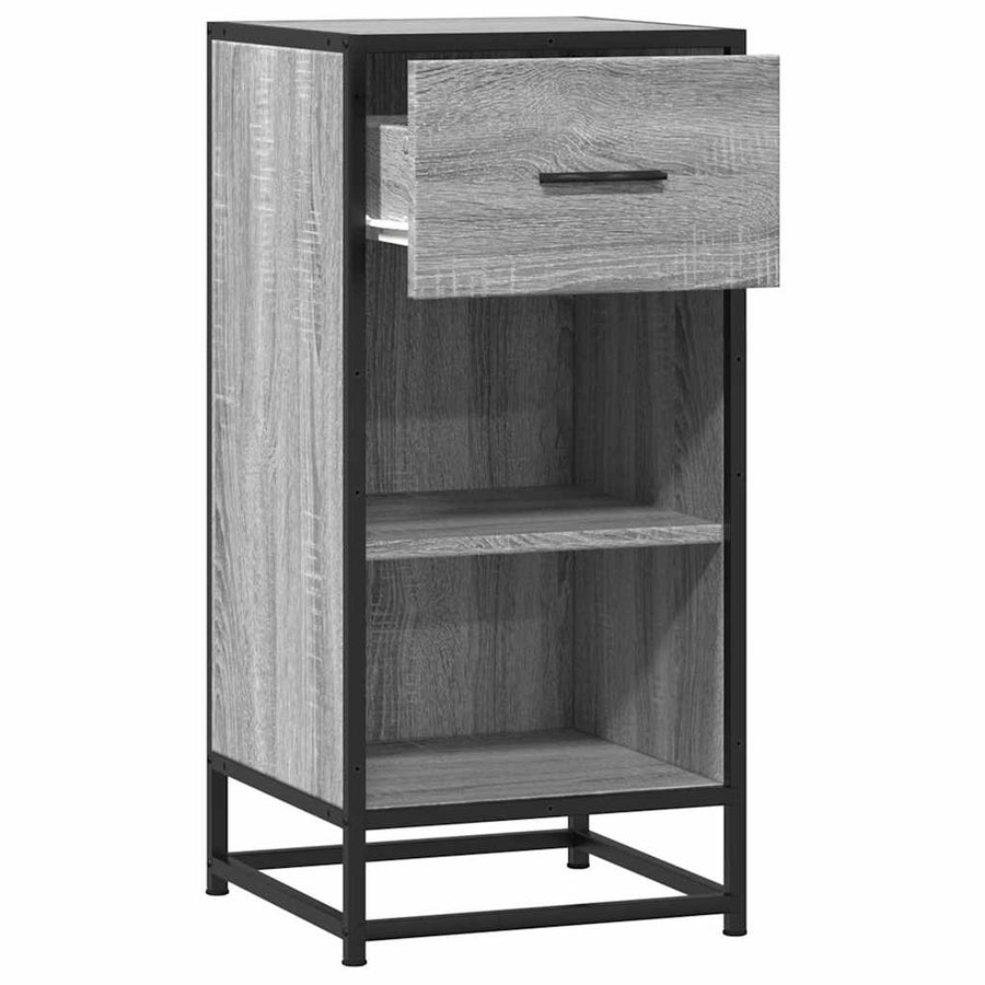 Dressoir 35,5x35x76 cm bewerkt hout en metaal grijs sonoma