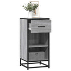 Sideboard 35.5x35x76 cm engineered wood and metal grey sonoma