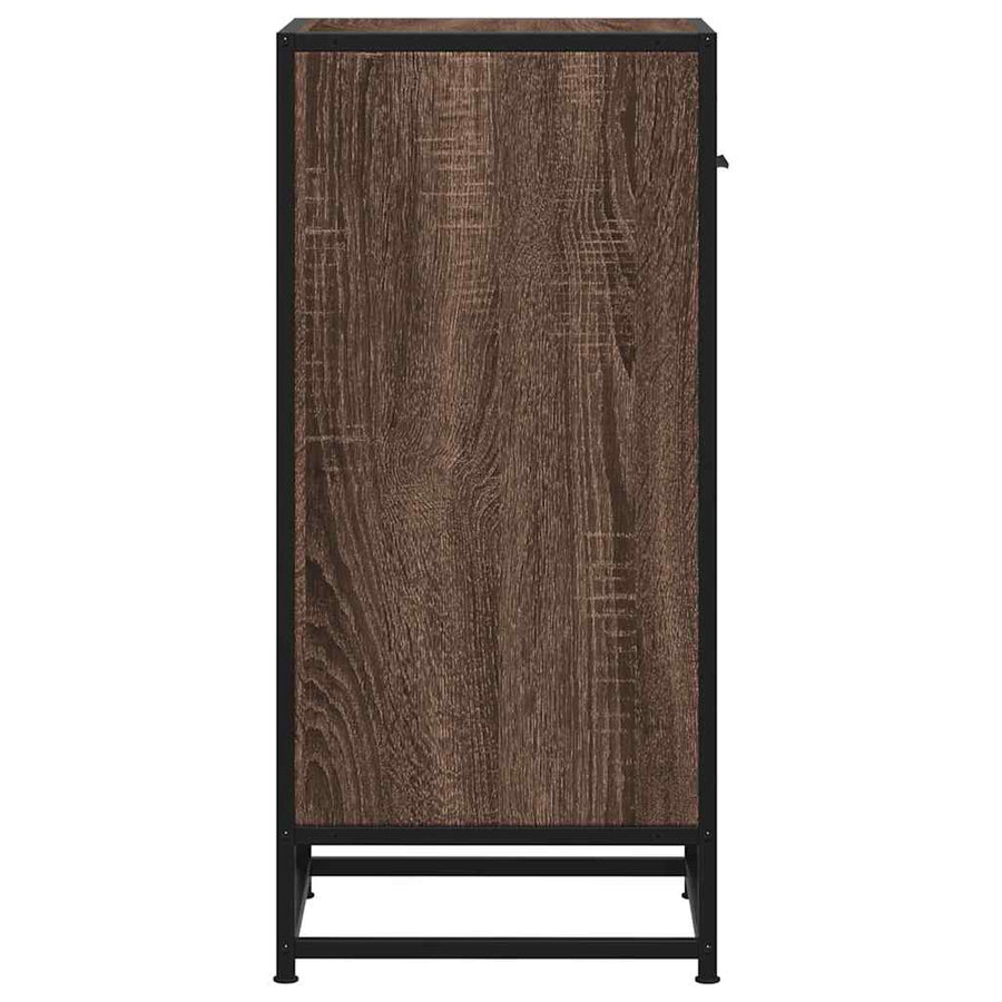 Dressoir 35,5x35x76 cm bewerkt hout en metaal bruin eikenkleur