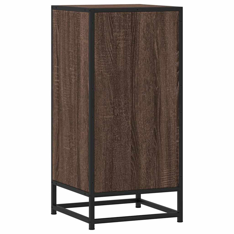 Dressoir 35,5x35x76 cm bewerkt hout en metaal bruin eikenkleur