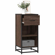 Sideboard 35.5x35x76 cm engineered wood and metal brown oak colour