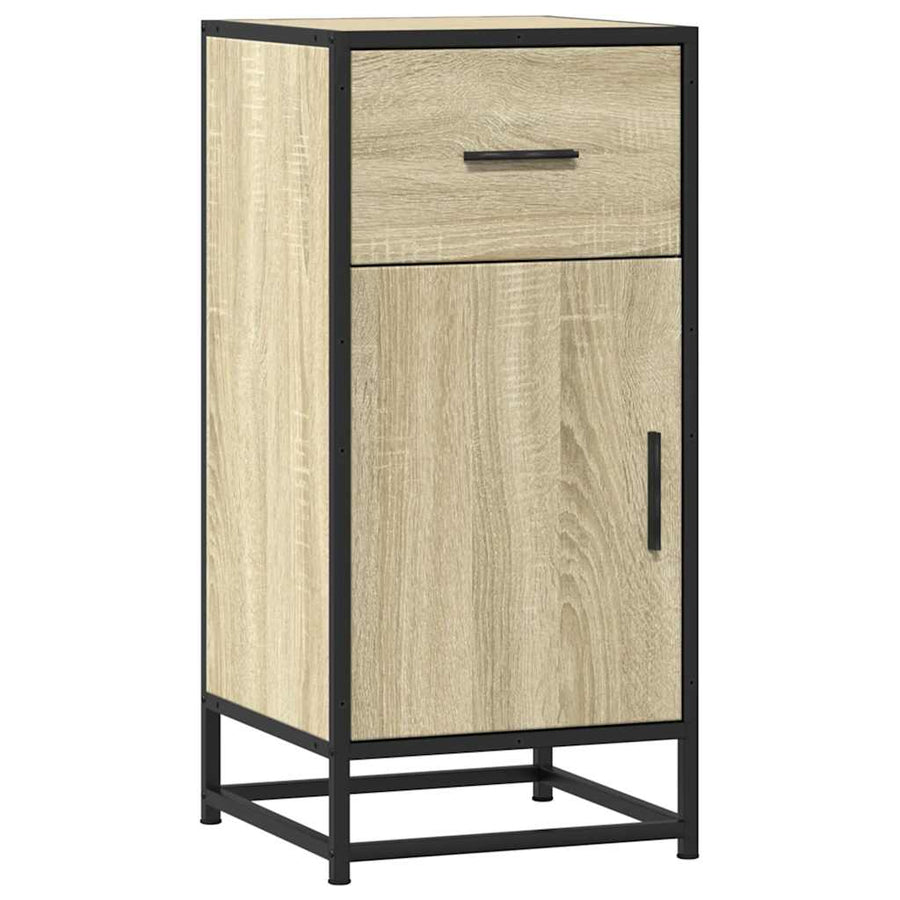 Dressoir 35,5x35x76 cm bewerkt hout en metaal sonoma eikenkleur