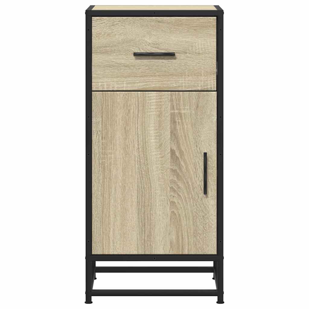 Dressoir 35,5x35x76 cm bewerkt hout en metaal sonoma eikenkleur