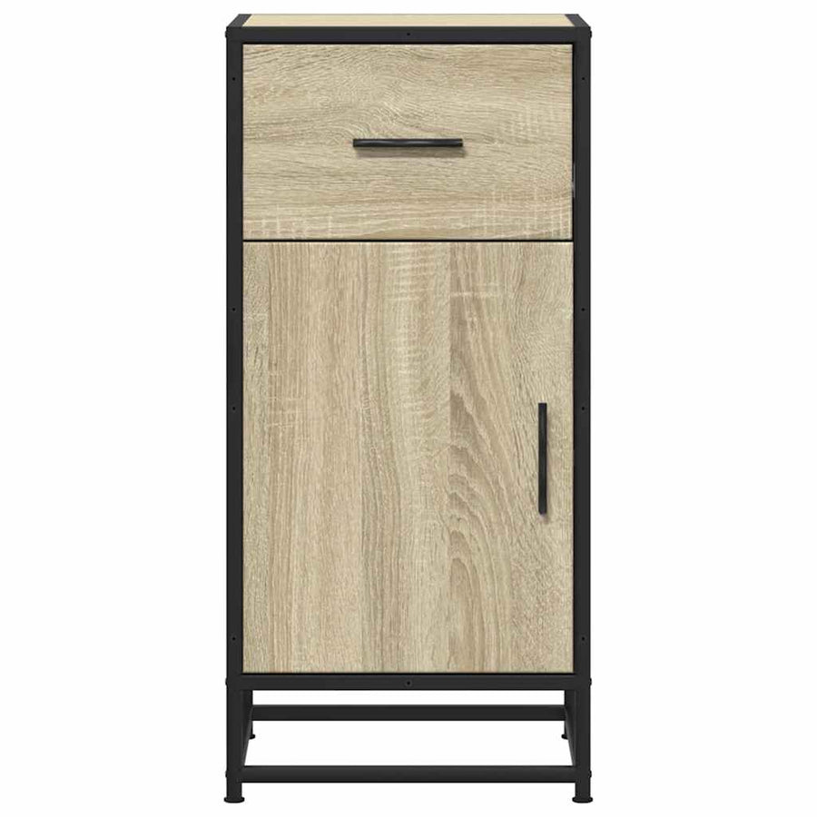 Dressoir 35,5x35x76 cm bewerkt hout en metaal sonoma eikenkleur