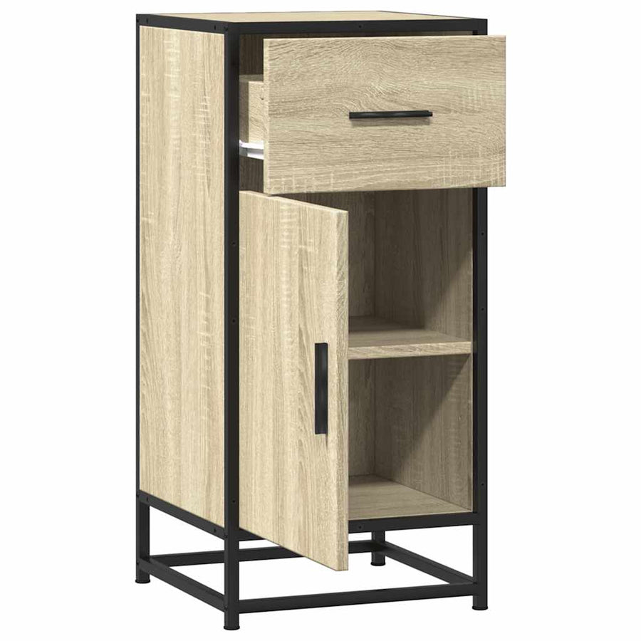 Dressoir 35,5x35x76 cm bewerkt hout en metaal sonoma eikenkleur