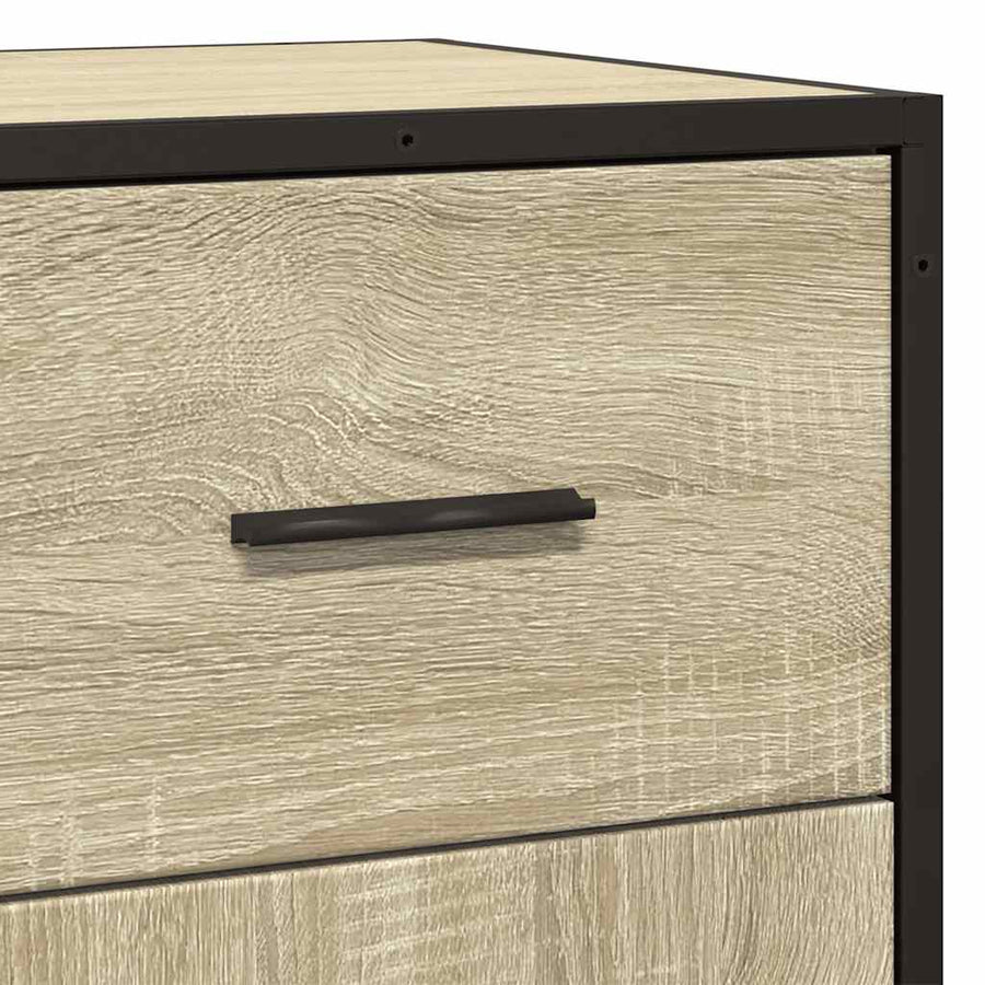 Dressoir 35,5x35x76 cm bewerkt hout en metaal sonoma eikenkleur