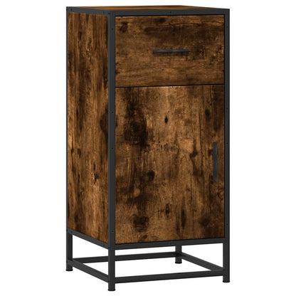 Dressoir 35,5x35x76 cm bewerkt hout en metaal gerookt eiken