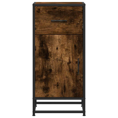 Dressoir 35,5x35x76 cm bewerkt hout en metaal gerookt eiken