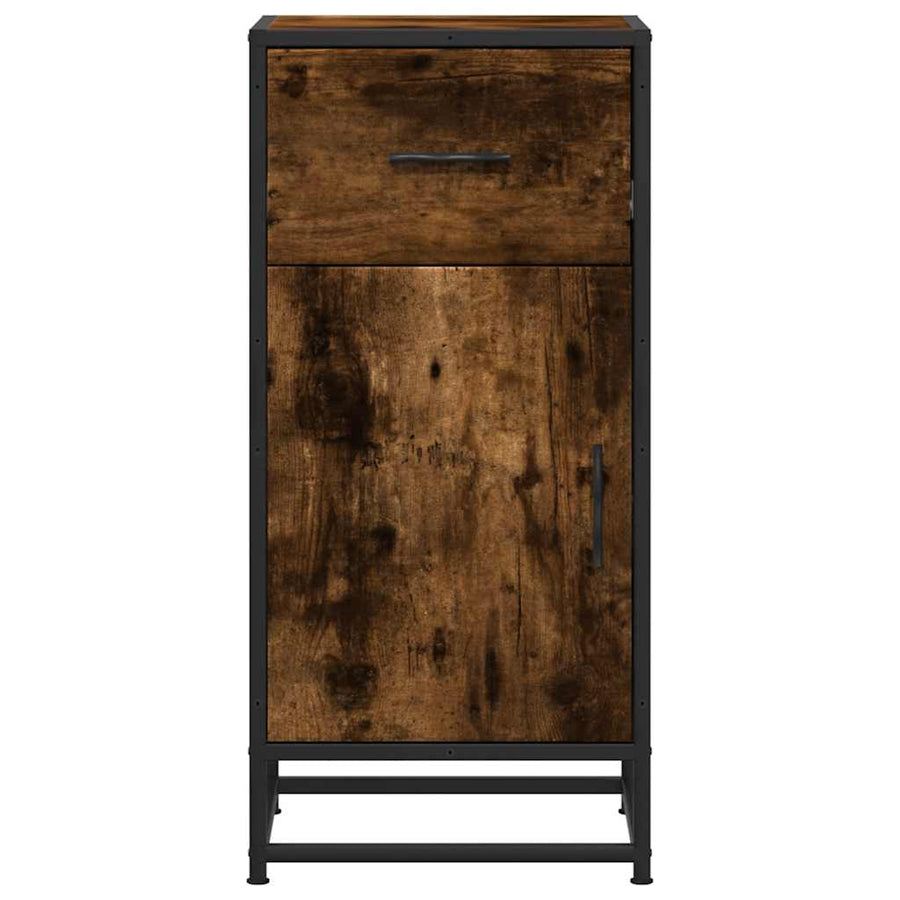 Dressoir 35,5x35x76 cm bewerkt hout en metaal gerookt eiken