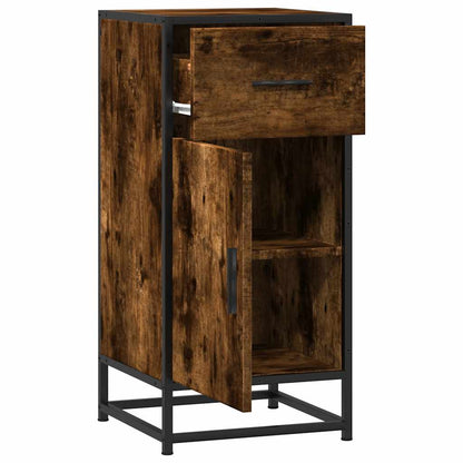 Dressoir 35,5x35x76 cm bewerkt hout en metaal gerookt eiken