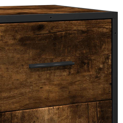 Dressoir 35,5x35x76 cm bewerkt hout en metaal gerookt eiken