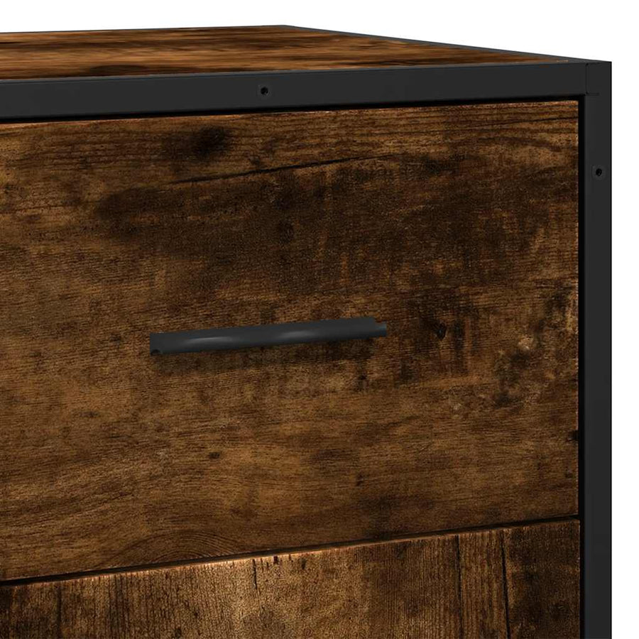 Dressoir 35,5x35x76 cm bewerkt hout en metaal gerookt eiken