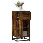 Sideboard 35.5x35x76 cm engineered wood and metal smoked oak