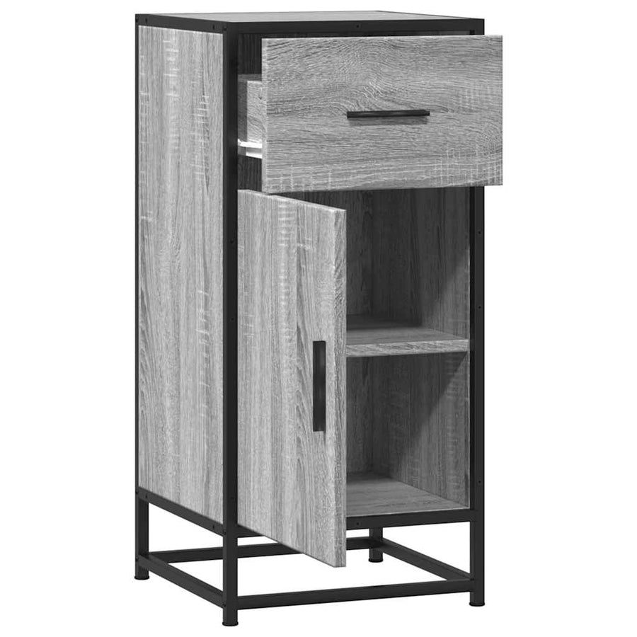 Dressoir 35,5x35x76 cm bewerkt hout en metaal grijs sonoma